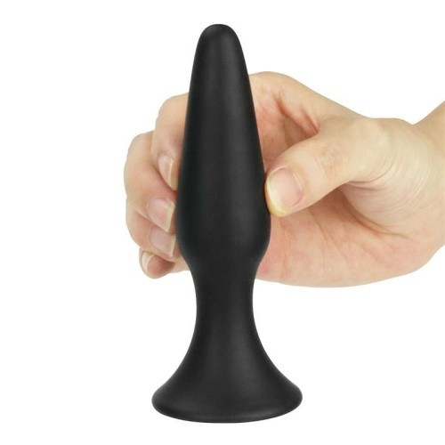 LoveToy Lure Me Large Anal Plug - силиконовая анальная пробка, 12.5х3 см (чёрный)
